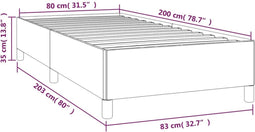 vidaXL - Bedframe - zonder - matras - 80x200 - cm - stof - taupe