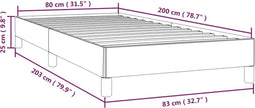 vidaXL - Bedframe - zonder - matras - 80x200 - cm - stof - zwart