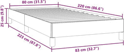 vidaXL - Bedframe - zonder - matras - 80x220 - cm - fluweel - donkergroen