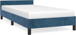 vidaXL - Bedframe - zonder - matras - 90x190 - cm - fluweel - donkerblauw