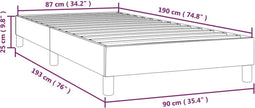 vidaXL - Bedframe - zonder - matras - 90x190 - cm - fluweel - lichtgrijs