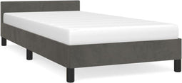 vidaXL - Bedframe - zonder - matras - 90x190 - cm - fluweel - donkergrijs