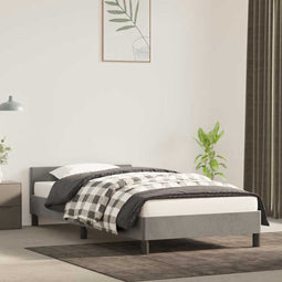 vidaXL - Bedframe - zonder - matras - 90x190 - cm - fluweel - lichtgrijs