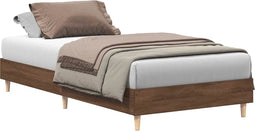 vidaXL - Bedframe - zonder - matras - 90x190 - cm - spaanplaat - bruin - eikenkleurig