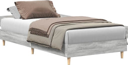 vidaXL - Bedframe - zonder - matras - 90x190 - cm - spaanplaat - grijs - Sonoma
