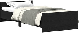 vidaXL - Bedframe - zonder - matras - 90x190 - cm - spaanplaat - zwart - eikenkleurig