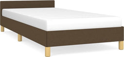 vidaXL - Bedframe - zonder - matras - 90x190 - cm - stof - donkerbruin