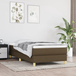 vidaXL - Bedframe - zonder - matras - 90x190 - cm - stof - donkerbruin
