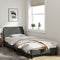 vidaXL - Bedframe - zonder - matras - 90x190 - cm - stof - donkergrijs