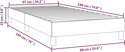 vidaXL - Bedframe - zonder - matras - 90x190 - cm - stof - lichtgrijs
