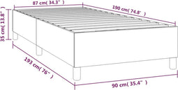 vidaXL - Bedframe - zonder - matras - 90x190 - cm - stof - lichtgrijs
