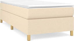 vidaXL - Bedframe - zonder - matras - 90x190 - cm - stof - crèmekleurig