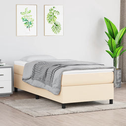 vidaXL - Bedframe - zonder - matras - 90x190 - cm - stof - crèmekleurig