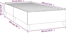 vidaXL - Bedframe - zonder - matras - 90x190 - cm - stof - taupe