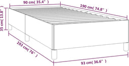 vidaXL - Bedframe - zonder - matras - 90x190 - cm - stof - zwart