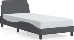 vidaXL - Bedframe - zonder - matras - 90x200 - cm - fluweel - donkergrijs