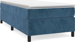 vidaXL - Bedframe - zonder - matras - 90x200 - cm - fluweel - donkerblauw