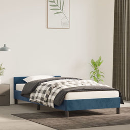 vidaXL - Bedframe - zonder - matras - 90x200 - cm - fluweel - donkerblauw