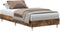 vidaXL - Bedframe - zonder - matras - 90x200 - cm - spaanplaat - gerookt - eiken