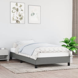 vidaXL - Bedframe - zonder - matras - 90x200 - cm - stof - donkergrijs