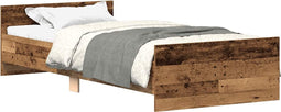 vidaXL - Bedframe - zonder - matras - bewerkt - 90x200 - cm - bewerkt - hout - oud