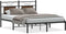 vidaXL - Bedframe - zonder - matras - bewerkt - hout - bruin - eikenkleur - 150x200 - cm