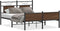 vidaXL - Bedframe - zonder - matras - bewerkt - hout - bruin - eikenkleur - 137x190 - cm