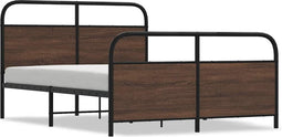 vidaXL - Bedframe - zonder - matras - bewerkt - hout - bruin - eikenkleur - 120x190 - cm