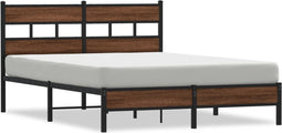 vidaXL - Bedframe - zonder - matras - bewerkt - hout - bruin - eikenkleur - 160x200 - cm