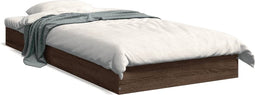 vidaXL - Bedframe - zonder - matras - bewerkt - hout - bruin - eikenkleur - 75x190 - cm