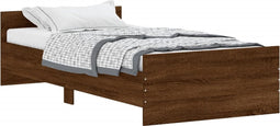 vidaXL - Bedframe - zonder - matras - bewerkt - hout - bruin - eikenkleur - 90x190 - cm