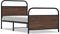 vidaXL - Bedframe - zonder - matras - bewerkt - hout - bruin - eikenkleur - 100x200 - cm