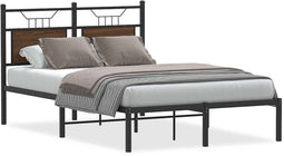 vidaXL - Bedframe - zonder - matras - bewerkt - hout - bruin - eikenkleur - 120x200 - cm