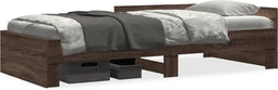 vidaXL - Bedframe - zonder - matras - bewerkt - hout - bruin - eikenkleur - 90x200 - cm