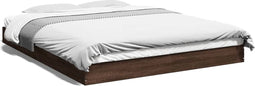 vidaXL - Bedframe - zonder - matras - bewerkt - hout - bruin - eikenkleur - 150x200 - cm