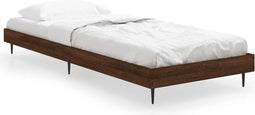 vidaXL - Bedframe - zonder - matras - bewerkt - hout - bruin - eikenkleur - 75x190 - cm