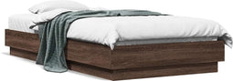 vidaXL - Bedframe - zonder - matras - bewerkt - hout - bruin - eikenkleur - 90x190 - cm