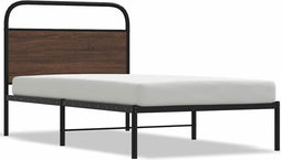 vidaXL - Bedframe - zonder - matras - bewerkt - hout - bruin - eikenkleur - 100x200 - cm