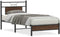 vidaXL - Bedframe - zonder - matras - bewerkt - hout - bruin - eikenkleur - 90x190 - cm
