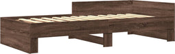vidaXL - Bedframe - zonder - matras - bewerkt - hout - bruin - eikenkleur - 100x200 - cm