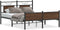 vidaXL - Bedframe - zonder - matras - bewerkt - hout - bruin - eikenkleur - 140x200 - cm