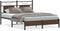 vidaXL - Bedframe - zonder - matras - bewerkt - hout - bruin - eikenkleur - 137x190 - cm
