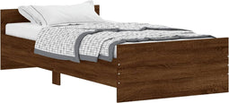 vidaXL - Bedframe - zonder - matras - bewerkt - hout - bruin - eikenkleur - 100x200 - cm