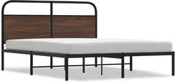 vidaXL - Bedframe - zonder - matras - bewerkt - hout - bruin - eikenkleur - 150x200 - cm