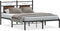 vidaXL - Bedframe - zonder - matras - bewerkt - hout - bruin - eikenkleur - 140x200 - cm