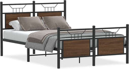 vidaXL - Bedframe - zonder - matras - bewerkt - hout - bruin - eikenkleur - 120x190 - cm