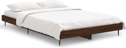 vidaXL - Bedframe - zonder - matras - bewerkt - hout - bruin - eikenkleur - 120x190 - cm