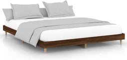 vidaXL - Bedframe - zonder - matras - bewerkt - hout - bruin - eikenkleur - 120x200 - cm