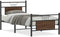 vidaXL - Bedframe - zonder - matras - bewerkt - hout - bruin - eikenkleur - 90x190 - cm