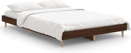 vidaXL - Bedframe - zonder - matras - bewerkt - hout - bruin - eikenkleur - 120x190 - cm